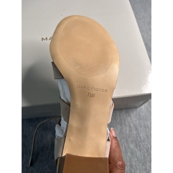 Marc Fisher Women's 'PARADOX' Light Natural Suede Lace-Up Sandals Size 7,5 M New - Picture 5 of 6
